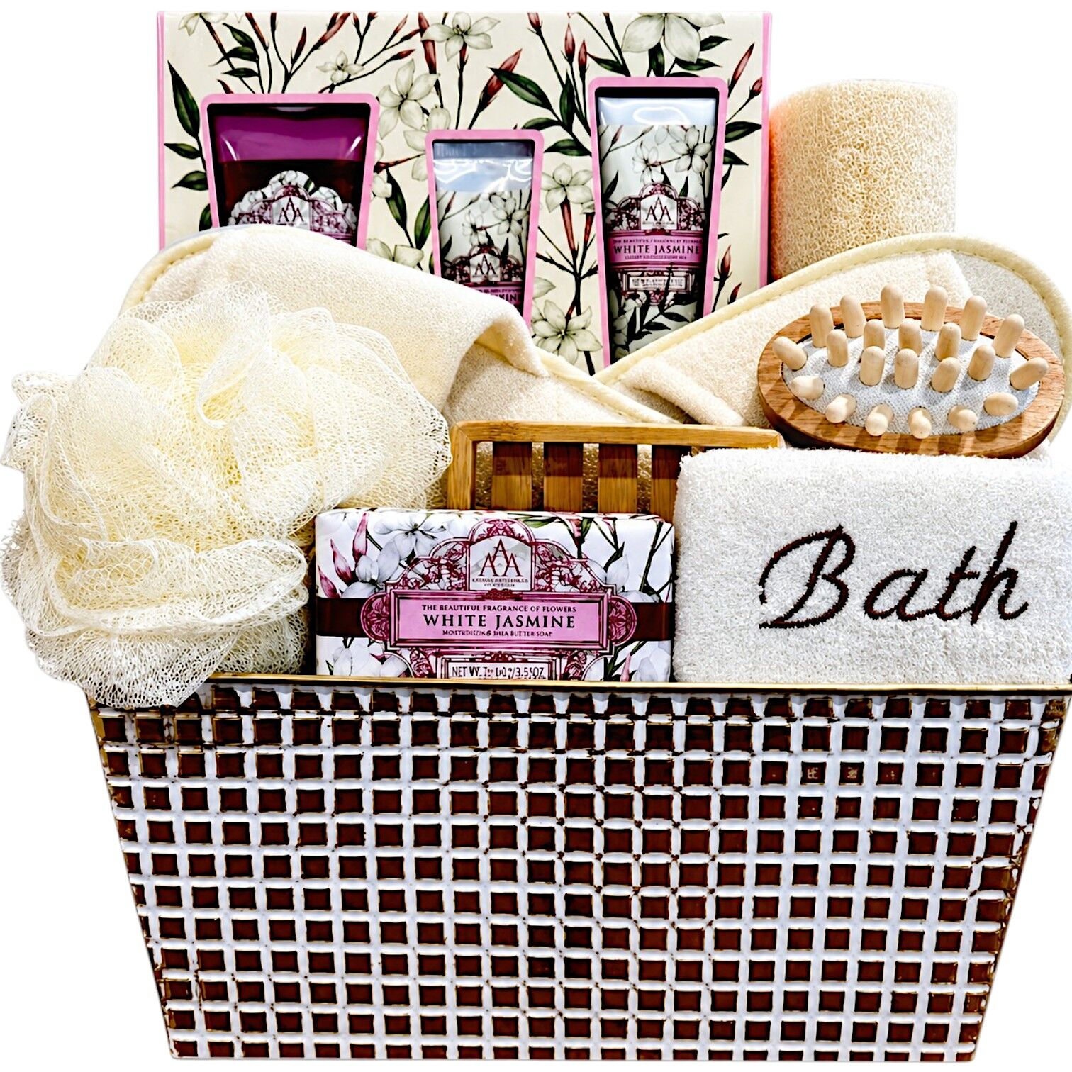 White Jasmine Spa Gift Basket - Image 1